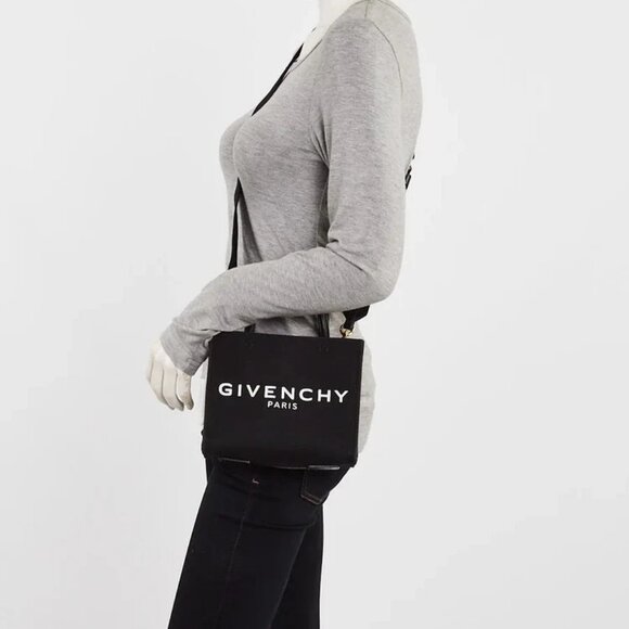 Givenchy Black Canvas Mini G Shopping Tote Bag - Picture 2 of 11